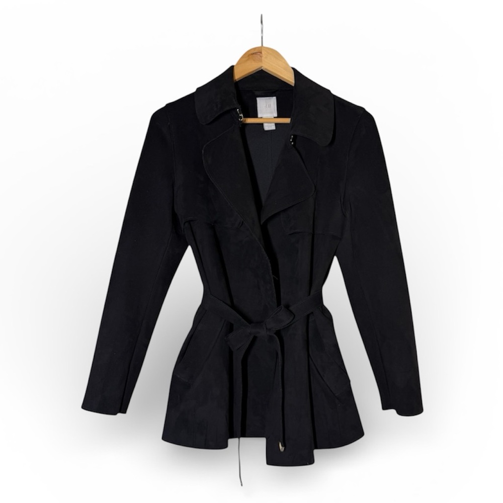 H&M Faux-Suede Trench Coat with Belt